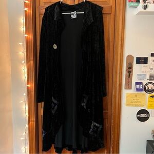 Blue Fish Black Velvet Coat